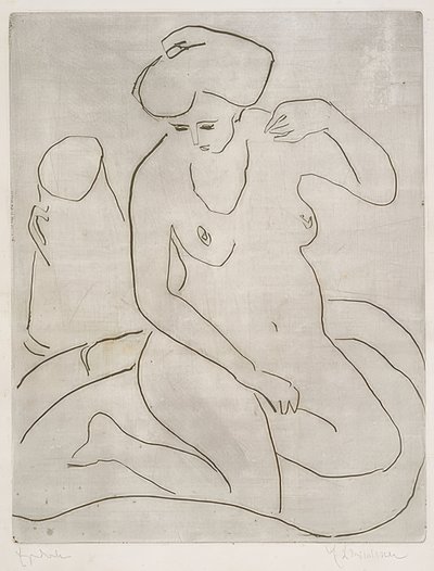 Nude in Tub with Necklace by Ernst Ludwig Kirchner