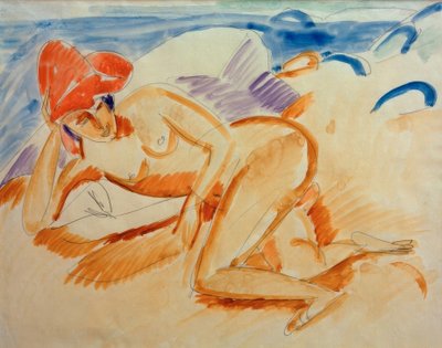 Nude with Red Hat by Ernst Ludwig Kirchner
