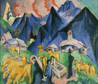 Alpleben, Triptych by Ernst Ludwig Kirchner