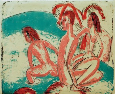 Bathers on Rocks by Ernst Ludwig Kirchner