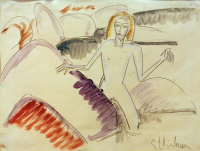 Bathers on Rocks by Ernst Ludwig Kirchner