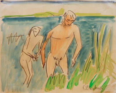 Bathing at Moritzburg by Ernst Ludwig Kirchner