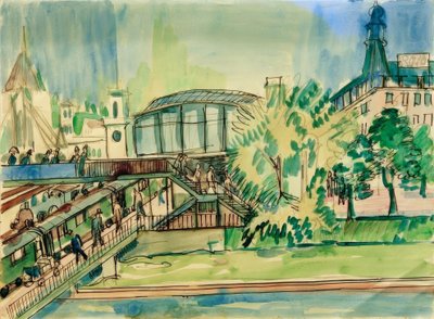 Station by the Canal by Ernst Ludwig Kirchner