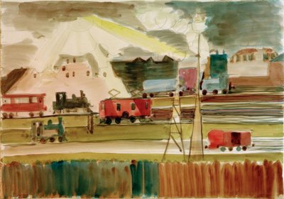 Station at Sunset by Ernst Ludwig Kirchner