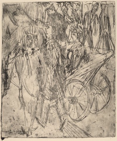 Couple in Front of a Carriage by Ernst Ludwig Kirchner