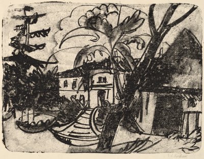 Danish Farm with Manor House by Ernst Ludwig Kirchner