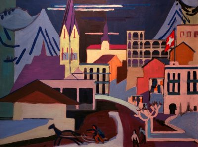 Davos – Square at the Station by Ernst Ludwig Kirchner