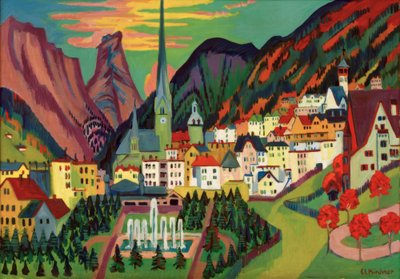 Davos with Church. Davos in Summer by Ernst Ludwig Kirchner