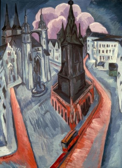 The Red Tower in Halle by Ernst Ludwig Kirchner