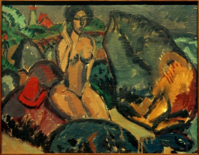 E. L. Kirchner, Bathers Among Rocks by Ernst Ludwig Kirchner