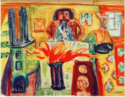 Interior with Tulips by Ernst Ludwig Kirchner