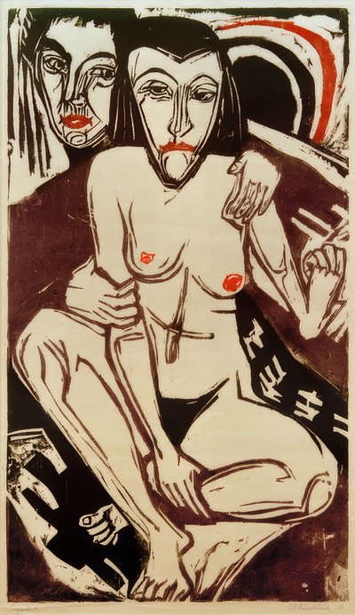 Melancholy (Self-Portrait with Erna) by Ernst Ludwig Kirchner