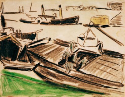 Elbe Barges II by Ernst Ludwig Kirchner