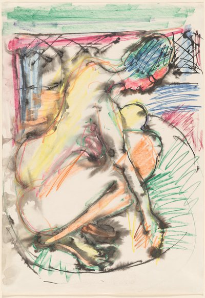 Erna Bathing in a Tub by Ernst Ludwig Kirchner