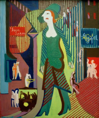 Woman Crossing the Night Street; Night Woman by Ernst Ludwig Kirchner