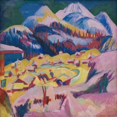 Frauenkirch during the winter, 1918-1919 by Ernst Ludwig Kirchner