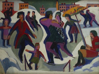 Ice Skating Rink with Skaters by Ernst Ludwig Kirchner