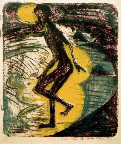 Man Entering the Sea by Ernst Ludwig Kirchner