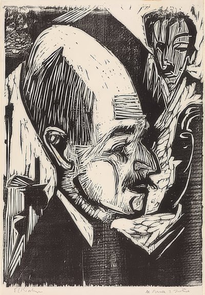 Head of Dr. Bauer by Ernst Ludwig Kirchner