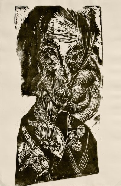 Head of the Sick - Self-Portrait by Ernst Ludwig Kirchner
