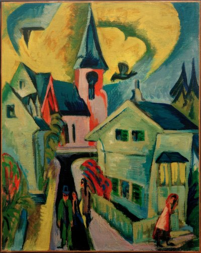 Königstein with Red Church by Ernst Ludwig Kirchner