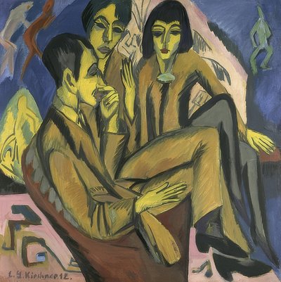 Artist Group (Conversation of the Artists). 1913 by Ernst Ludwig Kirchner