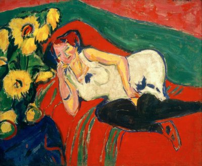 Reclining Woman in White Shirt by Ernst Ludwig Kirchner