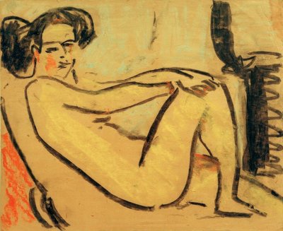 Reclining Girl by the Stove by Ernst Ludwig Kirchner