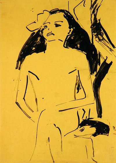 Marzella with Her Hair Down by Ernst Ludwig Kirchner
