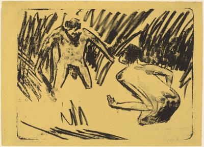 Men Splashing in the Reeds by Ernst Ludwig Kirchner