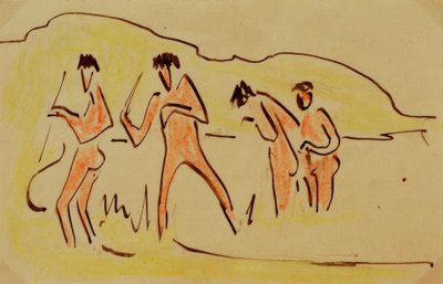Bathers Throwing Reeds by Ernst Ludwig Kirchner