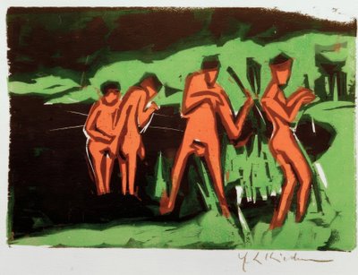Bathers Throwing Reeds by Ernst Ludwig Kirchner
