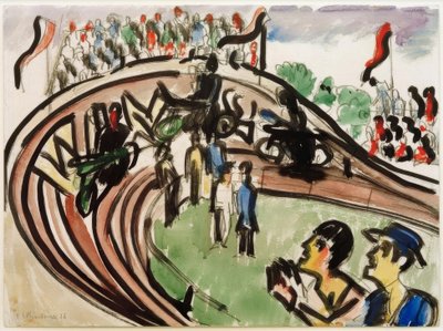 Motorcycle Race by Ernst Ludwig Kirchner