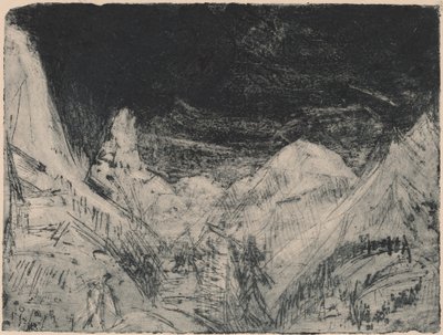 Mountain Landscape with Little Mowers by Ernst Ludwig Kirchner