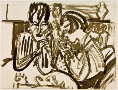 Couple at the Table by Ernst Ludwig Kirchner