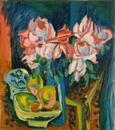 Roses. 1918 by Ernst Ludwig Kirchner