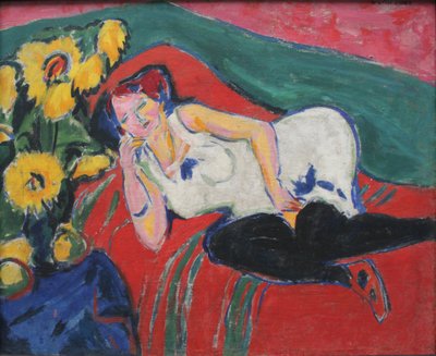 Resting Woman in White Shirt by Ernst Ludwig Kirchner