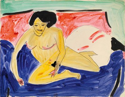 Seated Nude on Divan by Ernst Ludwig Kirchner
