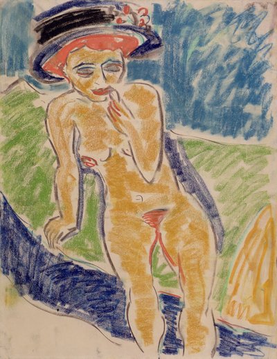 Seated Female Nude by Ernst Ludwig Kirchner