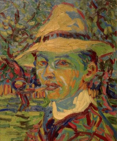 Self-Portrait with Pipe by Ernst Ludwig Kirchner