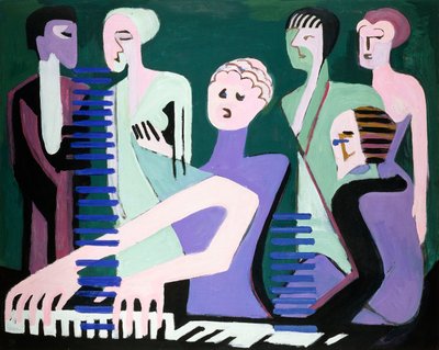 Singer on Piano by Ernst Ludwig Kirchner