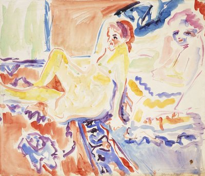 Sitting and Lying by Ernst Ludwig Kirchner