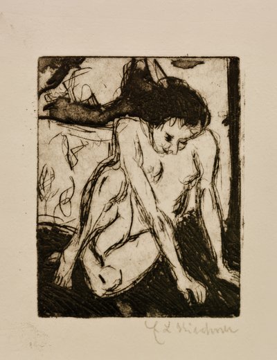 Seated Naked Girl by Ernst Ludwig Kirchner
