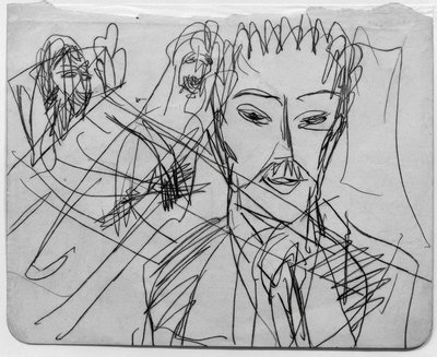 Sketch for La bête humaine by Ernst Ludwig Kirchner