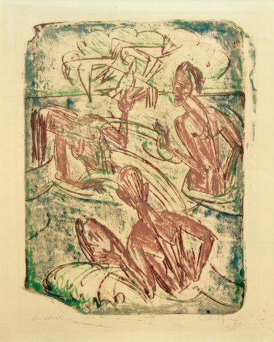 Splashing Bathers by Ernst Ludwig Kirchner