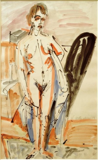 Standing Nude (Standing Naked Woman) by Ernst Ludwig Kirchner