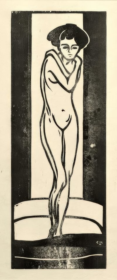 Standing Nude Girl with Crossed Arms by Ernst Ludwig Kirchner