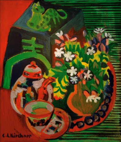 Still Life with Chinese Porcelain by Ernst Ludwig Kirchner