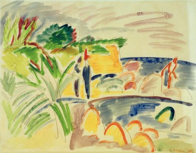Beach Scene on Fehmarn by Ernst Ludwig Kirchner