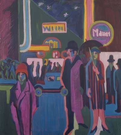 Street Scene at Night by Ernst Ludwig Kirchner